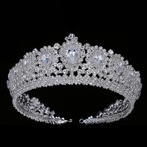 Hadiyana Nieuwe Bling Bruiloft Crown Diadem Tiara met Zirconia Crystal Elegant Woman Tiaras and Crowns voor Pageant Party BC3232 Y200727