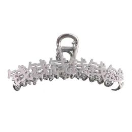 Hahaha pince à cheveux visage souriant femme haute sens grands clips de requin accessoires arrière de la tête LL