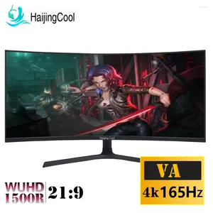 Haijing Cool 34 Inch Monitor 4K 165Hz Breedbeeld 21:9 VA 144Hz WQHD Desktop LED Gamer Computerscherm gebogen DP/3440 1440
