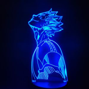 Haikyuu Bokuto 3D-LED Anime Illusion Nightlights Led Color Changing Tafellamp voor Home Decor C1007