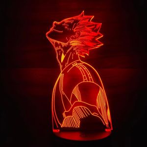 Haikyuu bokuto anime lámpara de mesa 3d acrílico 7 cambio de color de color LED luz decoración del hogar regalos de Navidad 239J