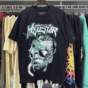 Haikyuu Fashion Hellstar Shirt Mens Rappe Top High American Tide Brand Fun Funny Comic English Letter Print Loose All Round Collar Short Sleeved T Teeiq5s