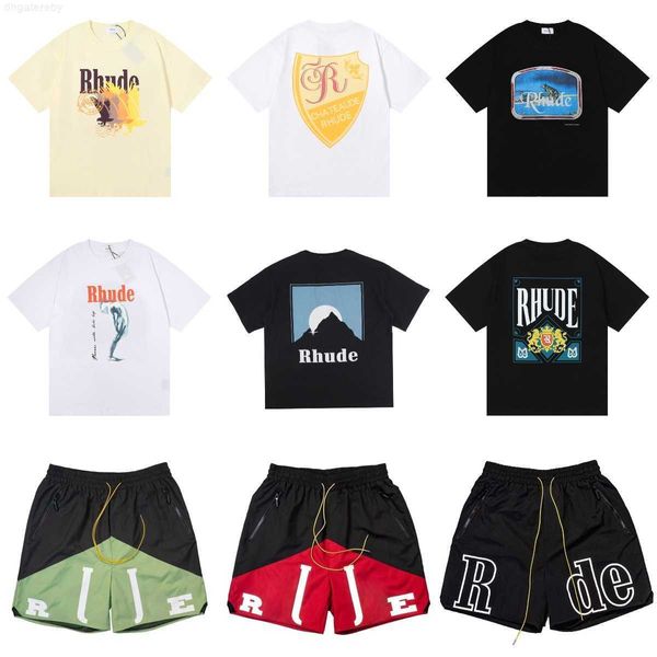 Haikyuu Mens T Shirt Diseñadora de camiseta SS Rhude Fashion Casual Manga Short Sleeve Tees America Men Mujeres Cuelas redondas Pantalones cortos US SIXB1JL