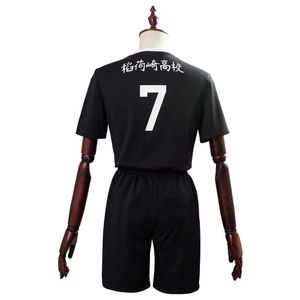 Haikyuu Temporada 4 No.7 Miya Atsumu No.11 Osamu Cosplay Jerseys Inarizaki Alto Voleibol Uniforme Negro Ropa deportiva Pelucas Adulto Y0913