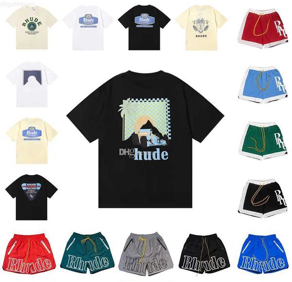 Haikyuu SS Rhude Mens T-shirts shorts de haute qualité Tess Designer Fashion Casual Short Sleeve Europe Amérique Femmes Tshirts Round Neck et Short US Size SXL3OP6