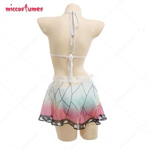 Haikyuu maillot de bain Kochou Shinobu Cosplay Costume femme deux pièces Bikini Anime ensemble licou cou maillots de bain maillot de bain Y0913