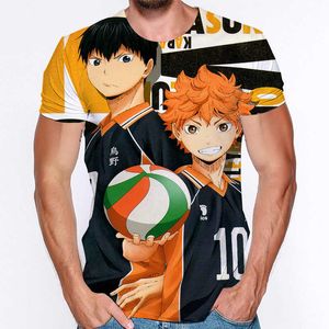 Haikyuu!!La ropa de camiseta de manga corta con impresión digital 3D a todo color para jóvenes de voleibol se puede confeccionar en el sitio