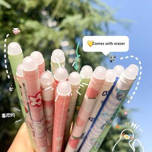 Haile 6 pièces/ensemble Kawaii jeu dessins animés stylo effaçable neutre 0.5mm bleu stylos Gel poignée lavable fournitures de bureau scolaire enfants Statione