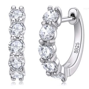 Hailer bijoux Moissanite diamant Mini tendance blanc 18 carats plaqué or 925 Sterling cerceau Huggie boucles d'oreilles en argent pour les femmes