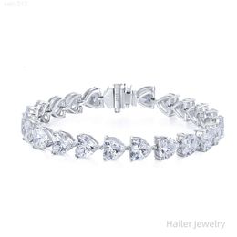 Hailer Joyas Fine Jewelry Def Stone 925 STERLING Silver Gemstone Heart Tennis VVS Bracelet