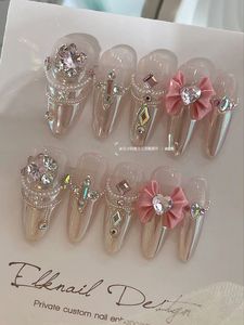 Haili Escape Princess Pearl K9 Water Diamond Handmade Dragen Valse nagels Privéaanpassing is niet terugbetaald en niet -uitwisselbaar