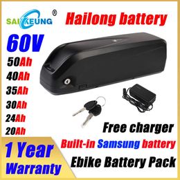Hailong Battery Velo Batterie 40AH elektrische fietsconversiekit 60V 72V 1500W 30AH 20AH 3000W 18650 Samsung Bafang -batterij