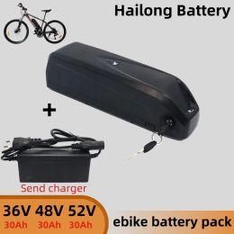 Batería Hailong Ebike 30AH 52V 48V 36V 30A BMS 350W 500W 750W 1000W EBIKE BATANTE FOR BAFANG BBS02 BBS03 BBSHD