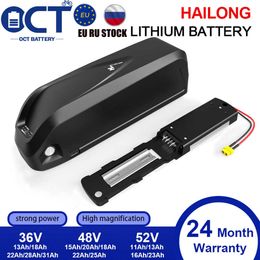 Hailong Li-oin batería 36V 31Ah 48V 20Ah 52V 13Ah 18650 celda bicicleta eléctrica Downtube baterías recargables para 500W 1000W Motor