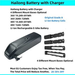 Hailong Shark Onderbuis Elektrische Fiets Batterij 36V 19.2Ah 20Ah 48V 14.4Ah 15Ah 250w 500w 750w 1000w Ebike Batterij met Lader