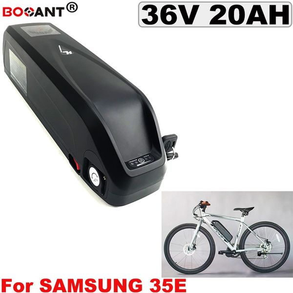 Batería de bicicleta eléctrica estilo Hailong 36V 20Ah batería de litio de bicicleta eléctrica 36V 250W 350W 800W para Samsung 35E 18650 celda + interruptor de encendido