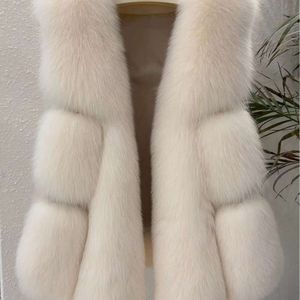 Haining 2023 mode nouveau gilet en cheveux de renard véritable manteau de fourrure courte mince avec des vêtements de luxe et de Style occidental pour femmes 333505