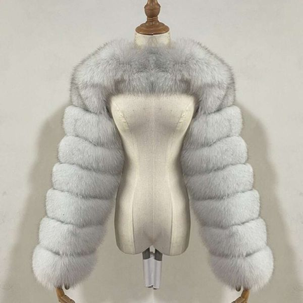 Haining automne et hiver nouveau manteau de fourrure d'imitation de renard artificiel Ultra court pour les femmes 618138