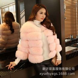 Haining automne et hiver nouveau épaissi lâche coréen Patchwork Imitation manteau de fourrure de renard pour les femmes 880750