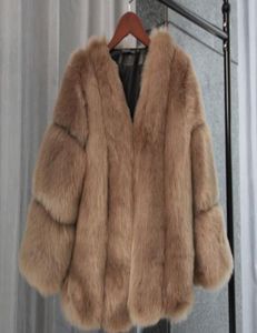 Haining Fur Coat Winter Fake Fox Veste de fourrure à fourrure courte Claignages Pink White White Fashion Fur Veste 9174895