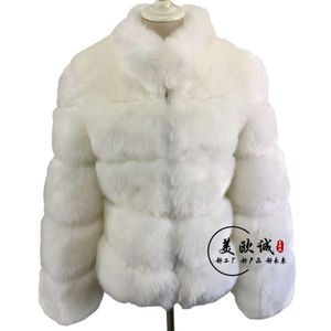 Haining jas van imitatievossenbont met lange mouwen en korte riem met ronde hals, vest in Koreaanse versie, oversized dames 485512