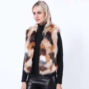 Haining imitatie vossenbont vest nieuw kort Koreaans gekleurd schouderjack voor dames 679633