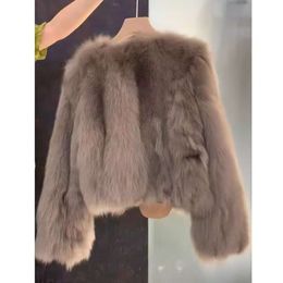 Haining veste intégrée pour femme courte 2023 automne/hiver nouveau Style imitation fourrure de renard mode, réduisant l'âge et la petite stature 530087