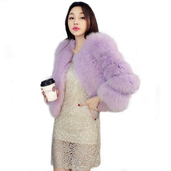 Haining édition coréenne épissage célébrité mode hiver chaud femmes manteau de fourrure 301953