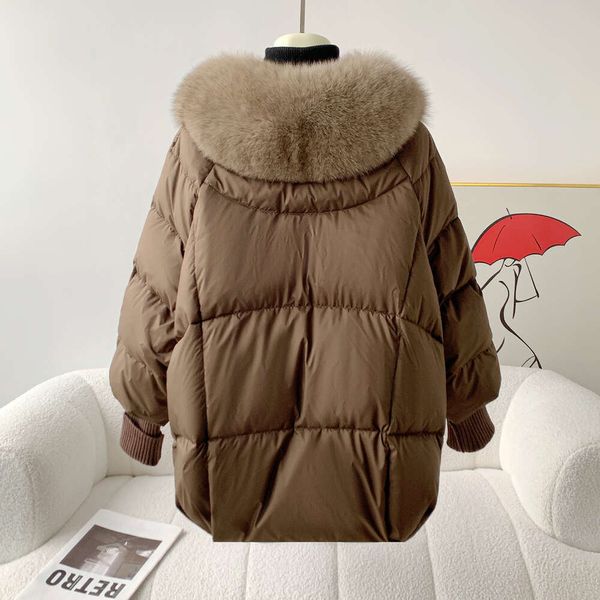 Haining nouveau duvet d'oie blanche 2023 hiver court fourrure de renard manteau d'herbe femmes haut de gamme mode Style 309977