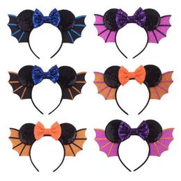 Hair Accessorie Halloween Bows oren Hoofdbanden Girls Demon Bat Wings Headband Women Kids Festival Party Cosplay Band 220909