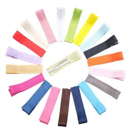 Accesorios para el cabello Clip de cocodrilo de 1,8 pulgadas Diapositiva cinta de grosgrain cubierta forrada lazos de una sola punta pinza para el pelo 20 piezas FJ3206