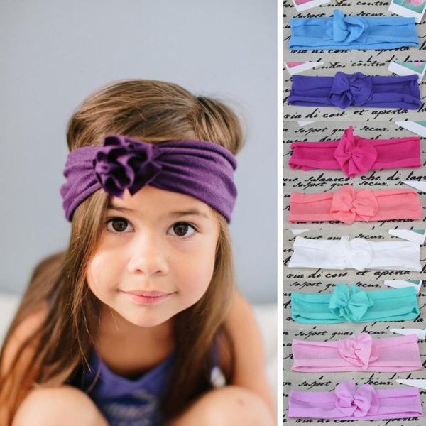 Accesorios para el cabello 1 algodón elástico nacido bebé niñas diadema flor banda niños nudo turbante bandeau