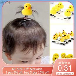 Haaraccessoires 1 schattige pluche kip haarclip Gear Childrens Toy Yellow Duck Hair Clip Cute Dog Childrens Emmer Fun Kerstcadeau WX