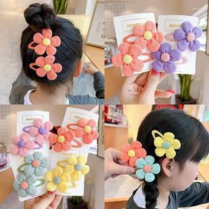 Accessoires pour cheveux, 1 paire, pince à fleurs en tissu pour enfants, épingle à cheveux pour filles, coiffure de bébé, vente en gros