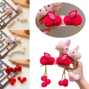 Accessoires pour cheveux 1 paire de pinces latérales en peluche Hanfu chinois mignon, pinces décoratives pour couvre-chef, épingles à cheveux