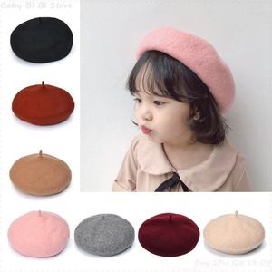 Haaraccessoires 1 PC Baby Girls Beret Hat Solid Color Vintage Beanie Cap Bonnet voor kinderen Kinderen baby's 2-8 jaar oud