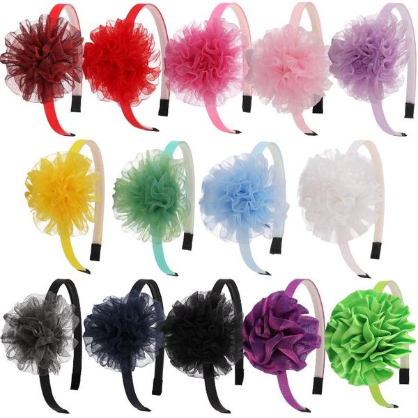 Accessoires de cheveux 1 bandeau de fleur PC pour filles enfants bandeaux de cheveux 3,5 pouces bandeaux à nœuds floraux doux avec dents couvre-chef en bas âge