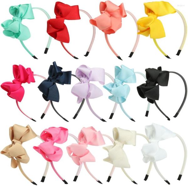 Accesorios para el cabello 1 PC Girls Hairbow Hairbands Big Bows Headband Solid Sweet Pink Color Diseño único Niños