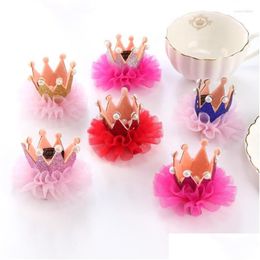 Accessoires de cheveux 1 PCS Childrens Hairpin Princess Crown Lace Pearl Baby Girl Head bijoux Clip pour enfants Girls Drop Livrot Maternity Dhzve