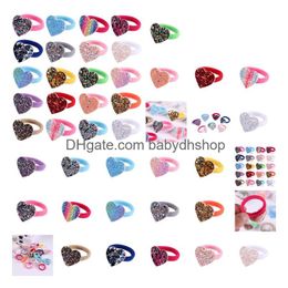 Haaraccessoires 10 pc's/set liefde hart vijf puntige ster prinses hoofddeksel hoofdtooi kinderen touwen meisjes haarclips kinderen elastische bands othuz