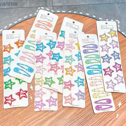 Haaraccessoires 10 stuks/set schattige gekleurde stervormige waterdruppel haarclips geschikt voor WX