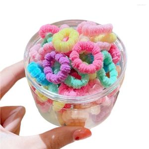 Accessoires de cheveux 100pcs Candy Couleur Corde Élastique Pour Kid Filles Cordon Couleur Cravate Stretch Chapeaux