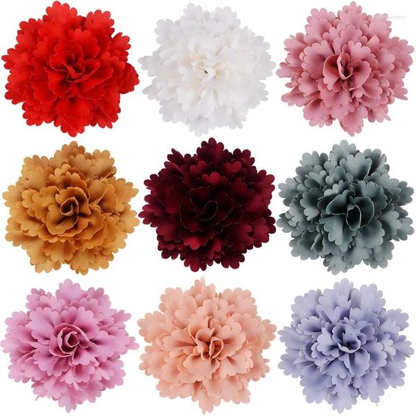 Accesorios para el cabello 100 unids/lote 10,5 CM elegante flor de satén para mujer sandalia broche para sombrero decoraciones para el hogar DIY artesanía flores al por mayor