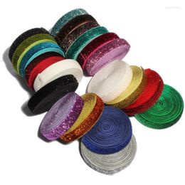 Accessoires pour cheveux 100yards 5/8 "arc-en-ciel paillettes plier ruban élastique FOE pour enfants filles bandeaux cravates noeud de cheveux