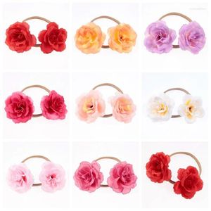 Accesorios para el cabello 10 Uds 2024 venta al por mayor corona de flores bandas de nailon bohemias diademas florales niños sombreros de rosas
