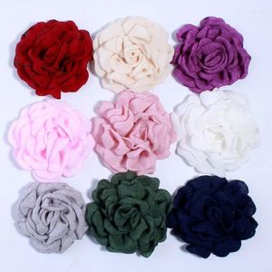 Haaraccessoires 10 STKS 8 CM Kunstmatige Satijn Verbrande Pioenbloem Voor Haarspeld Clip Kleding Hoofddeksels DIY U Pick Kleur