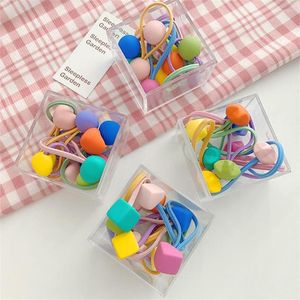 Accessoires pour cheveux 10 pièces/boîte bandes élastiques de bande dessinée pour les filles bébé mignon couleur bonbon cravate chouchou corde mode