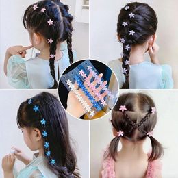 Accessoires pour cheveux 10pcs enfants strass fleur griffe pince mignonne boucle en plastique multicolore femmes filles maquillage frange pince à cheveux outil tressé