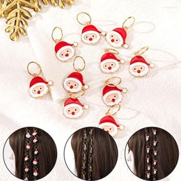 Haaraccessoires 10 Stuks Leuke Vlecht Ringen Cartoon Kerstman Elanden Kerstboom Gevlochten Lus Voor Vrouwen Meisjes Party Dreadlock Sluitingen hoofddeksels