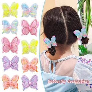 Haaraccessoires 10 stks schattige kanten vlinderclips voor meisjes bogen applique kinderpin haarspelden bakel ornament clip kopteksel